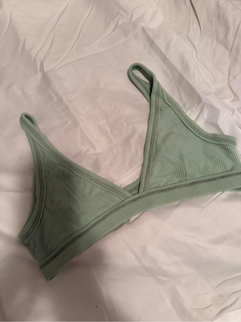 We The Free Ribbed Triangle Bralette - Sage